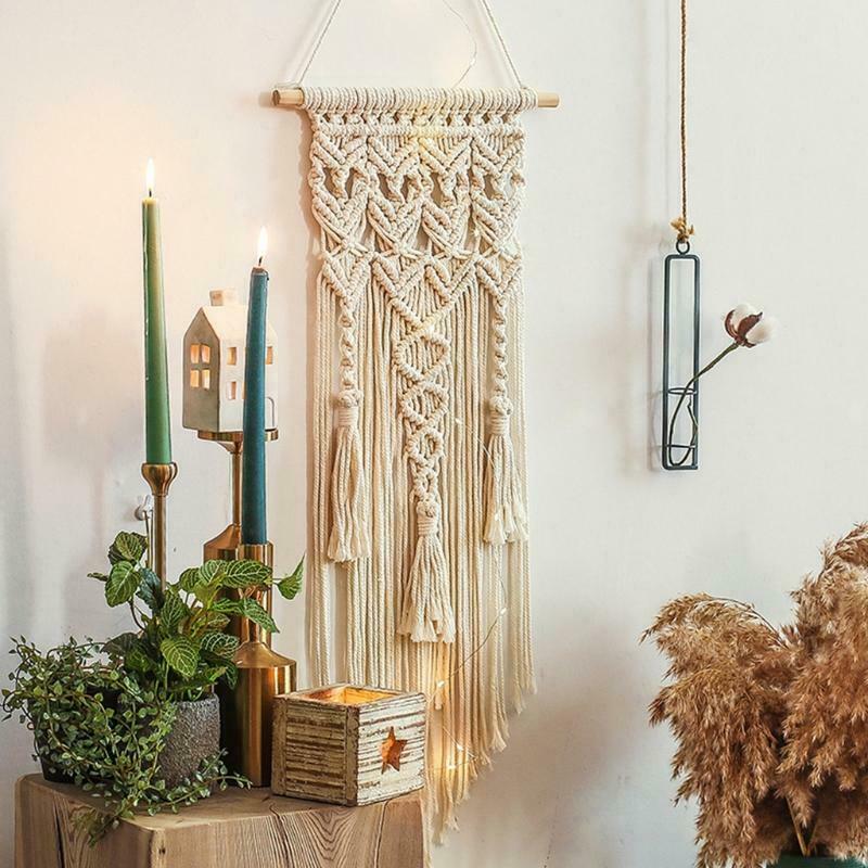 Boho Handwoven Tassel Macrame Wall Hanging Tapestry Ethnic Braided Home Decor