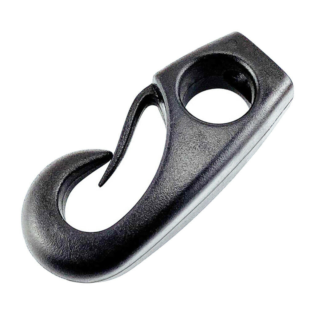 10pcs Black Reusable Nylon  Hook Boats Shock Cord Hook For Shock Cords