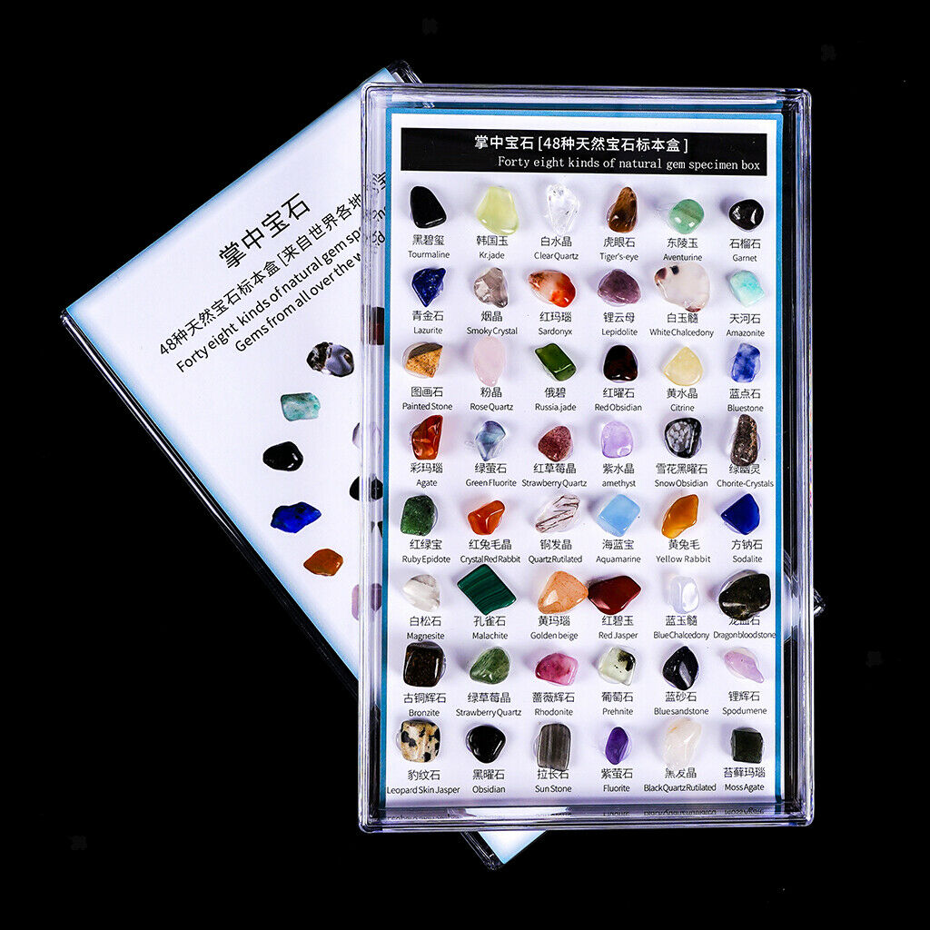 48x Mixed Natural Collection Stone Decoration Stones Quartz Crystal Mineral