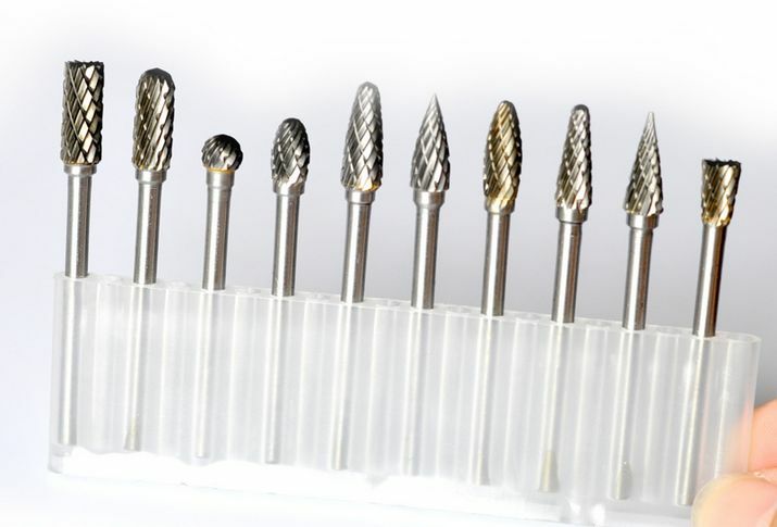 10 Pcs 3mm Shank Solid Carbide Bur Burr Double Cut Set suits for Dremel  [M_M_S]