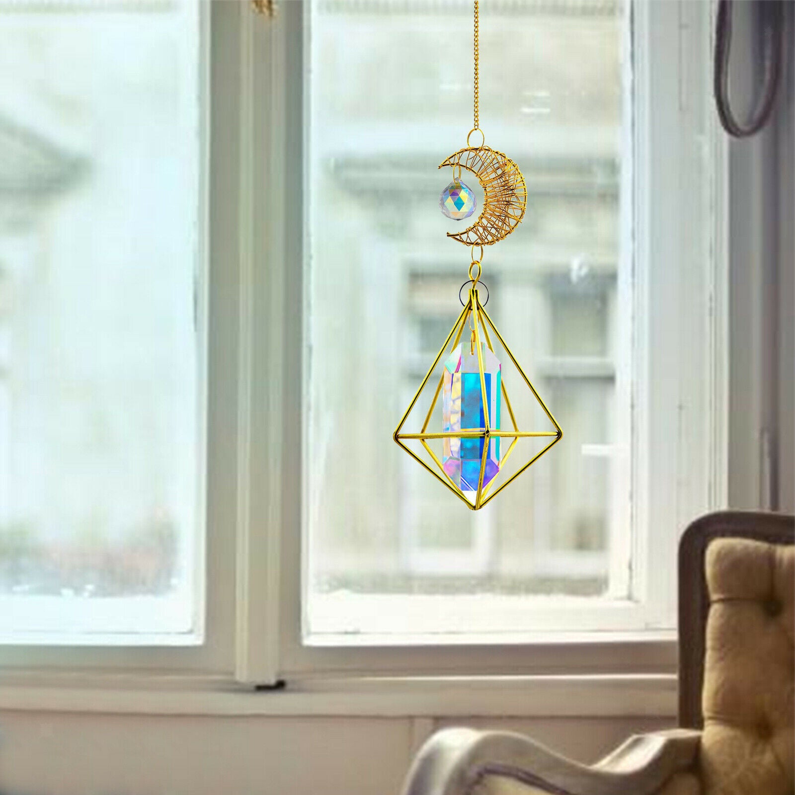 Crystal Suncatcher Prism Ball Garden Window Hanging Decor Rainbow Maker