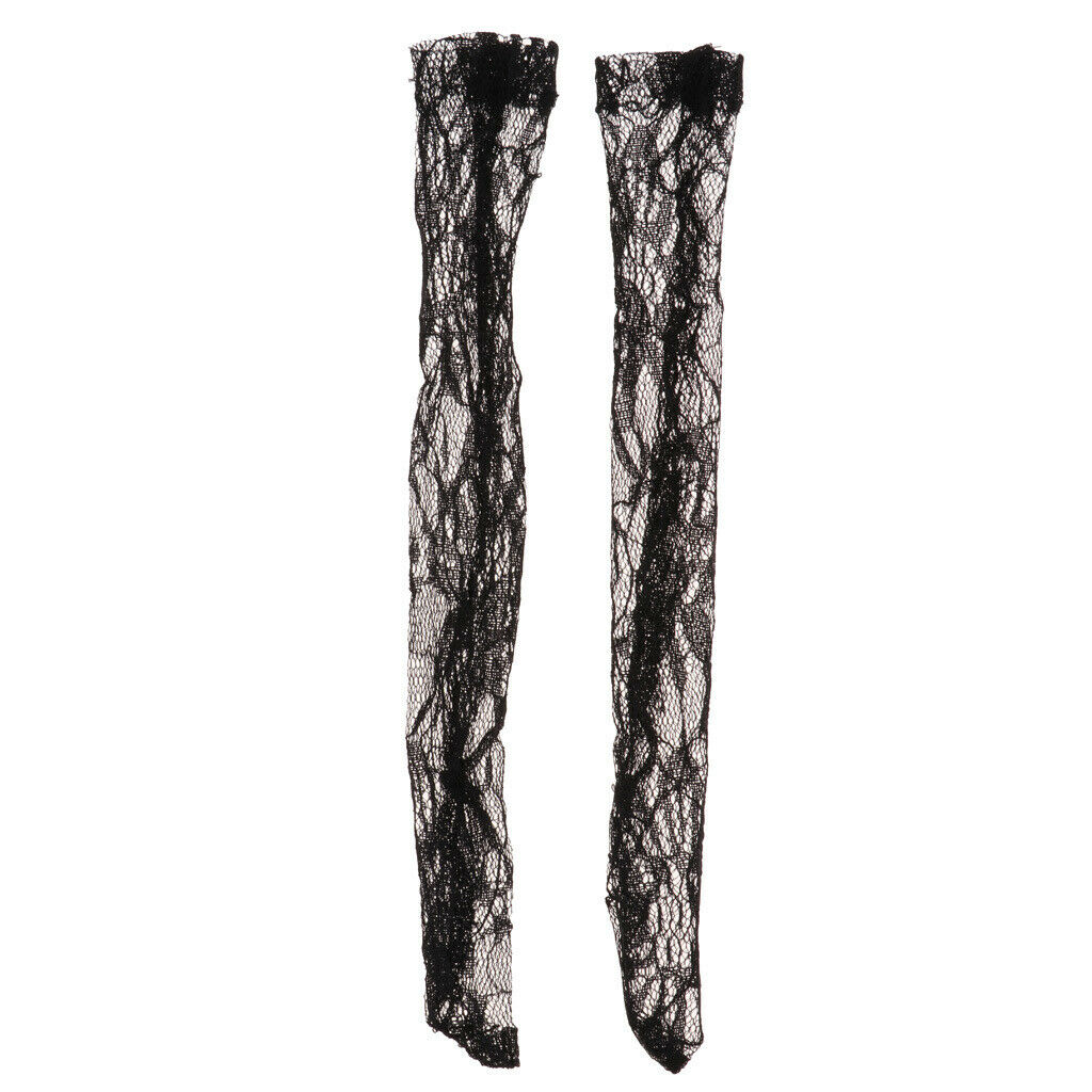 1/3 Sweet Black Short Sleeve Lace Gauzy Dress Skirt and Stockings for BJD Night