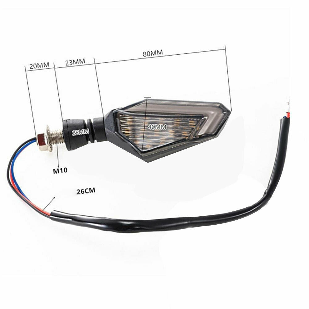 Pair Motorcycle LED Turn Signal Lamp Front Flowing Turning Indicator Lights 12V