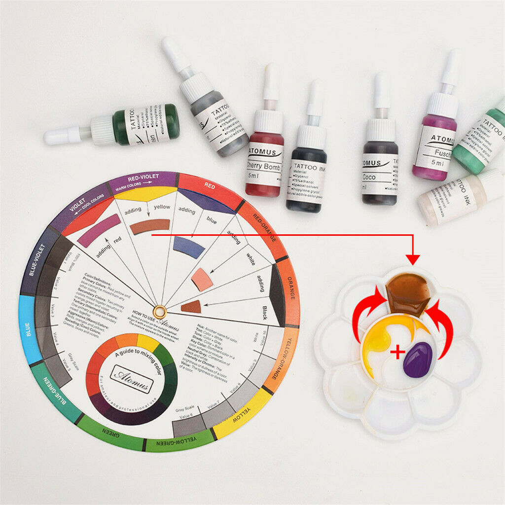 2pcs Mixing Wheel Blending Palette Set For Permanent Make Up Nail Art
