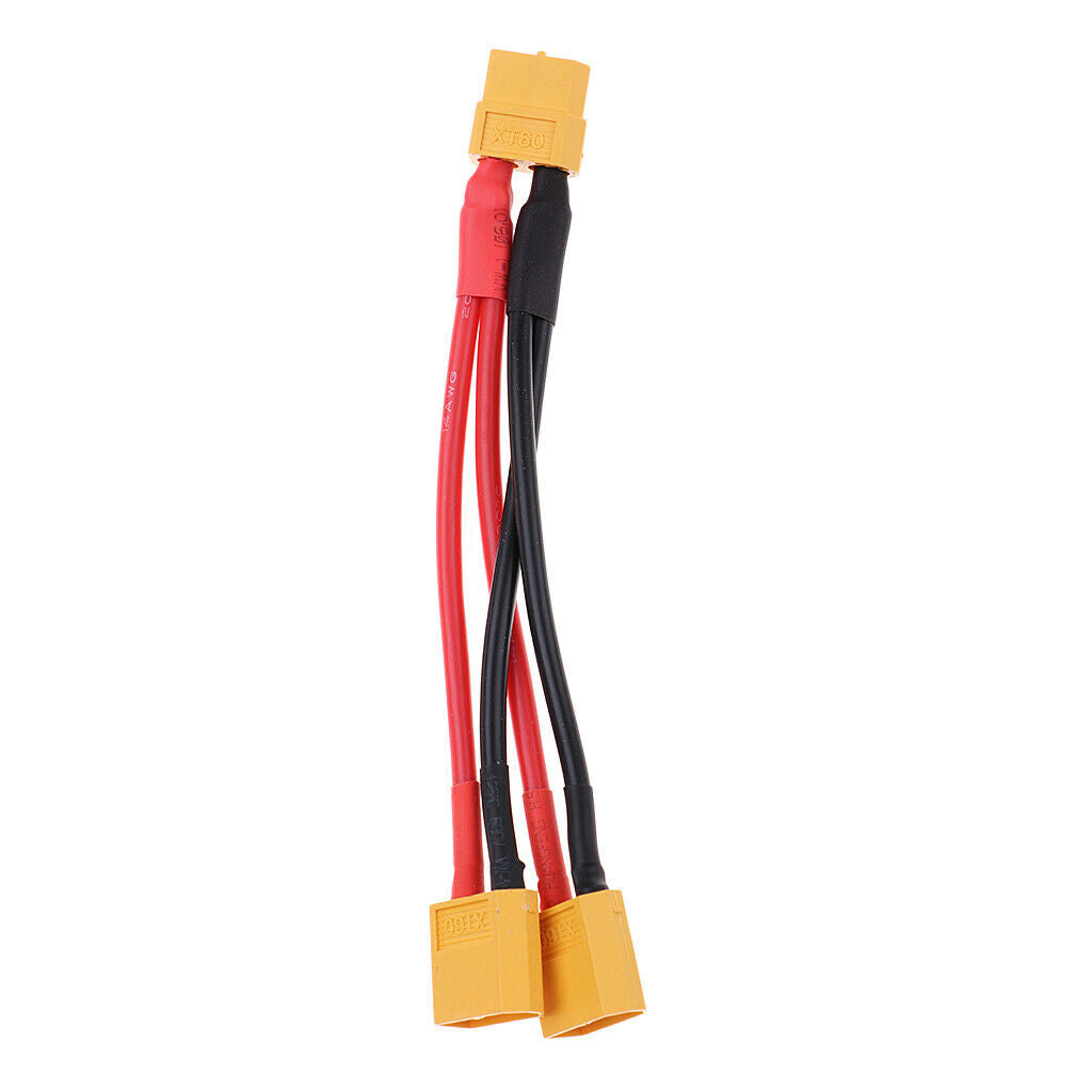 2pcs XT60 Male to Dual Female Plug Y Splitter Cable Wire 14AWG 100mm Length