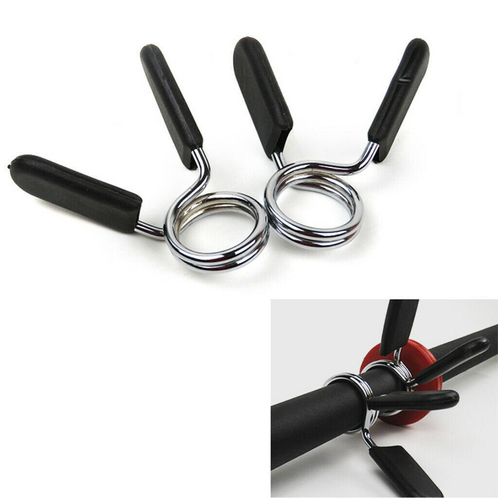 4 Pieces 25mm Bar Dumbbell Barbell Spring Clip Collars for Weightlifting
