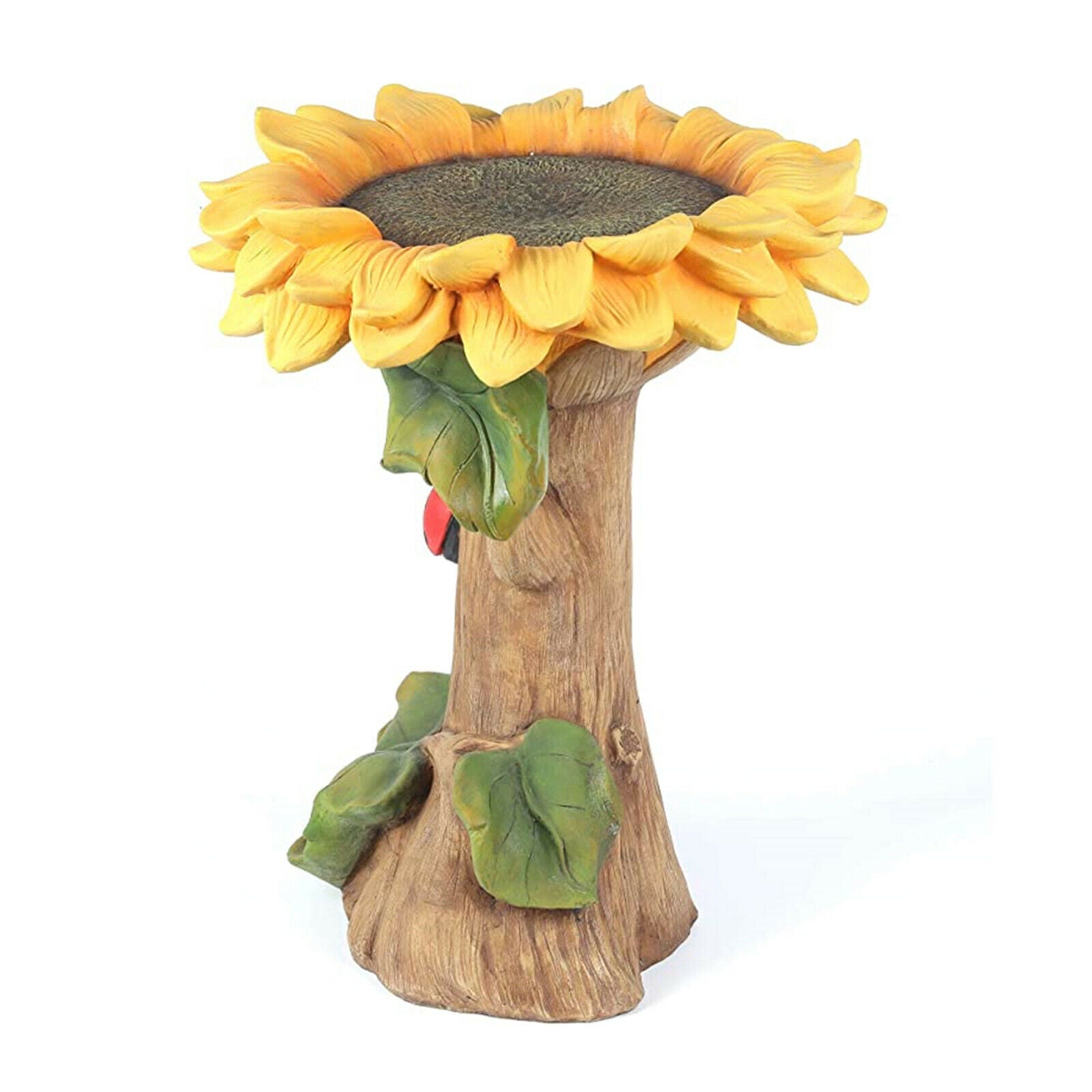 Tiny Sunflower Bird Bath Garden Flower Statue Wild Bird Feeding Station Decor