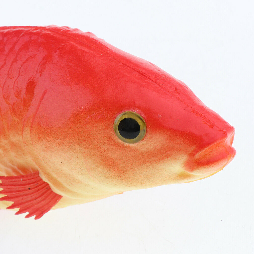 Set of 2 Carp Ornament Aquarium Decoration Creatures Kids Toys Grey+Red