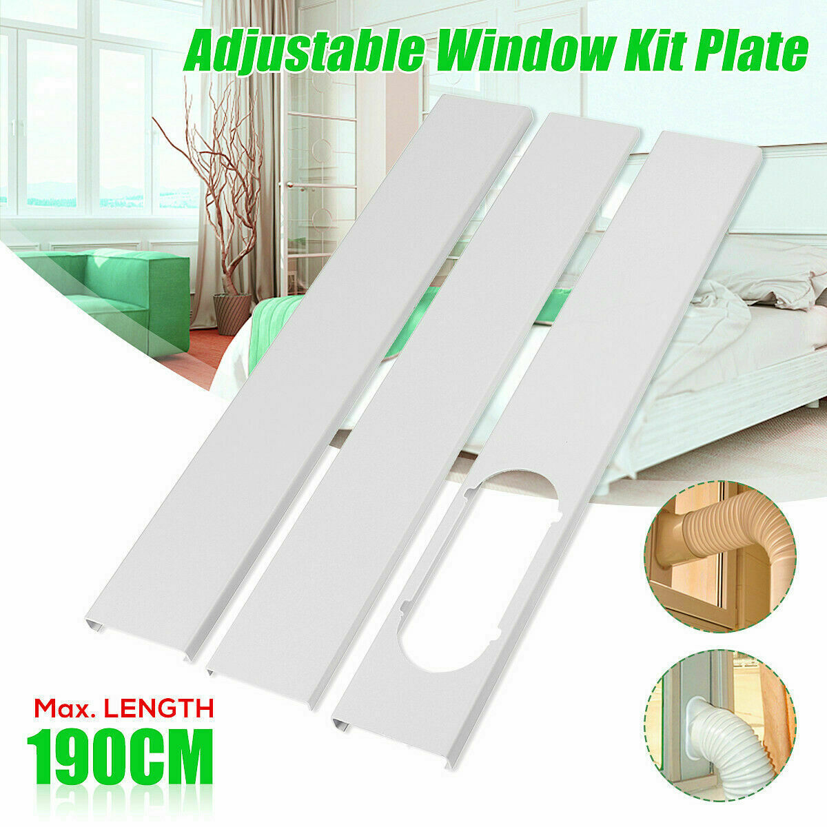 3PCS Adjustable 190CM Window Slide Kit Plate For Portable Air Conditioner new