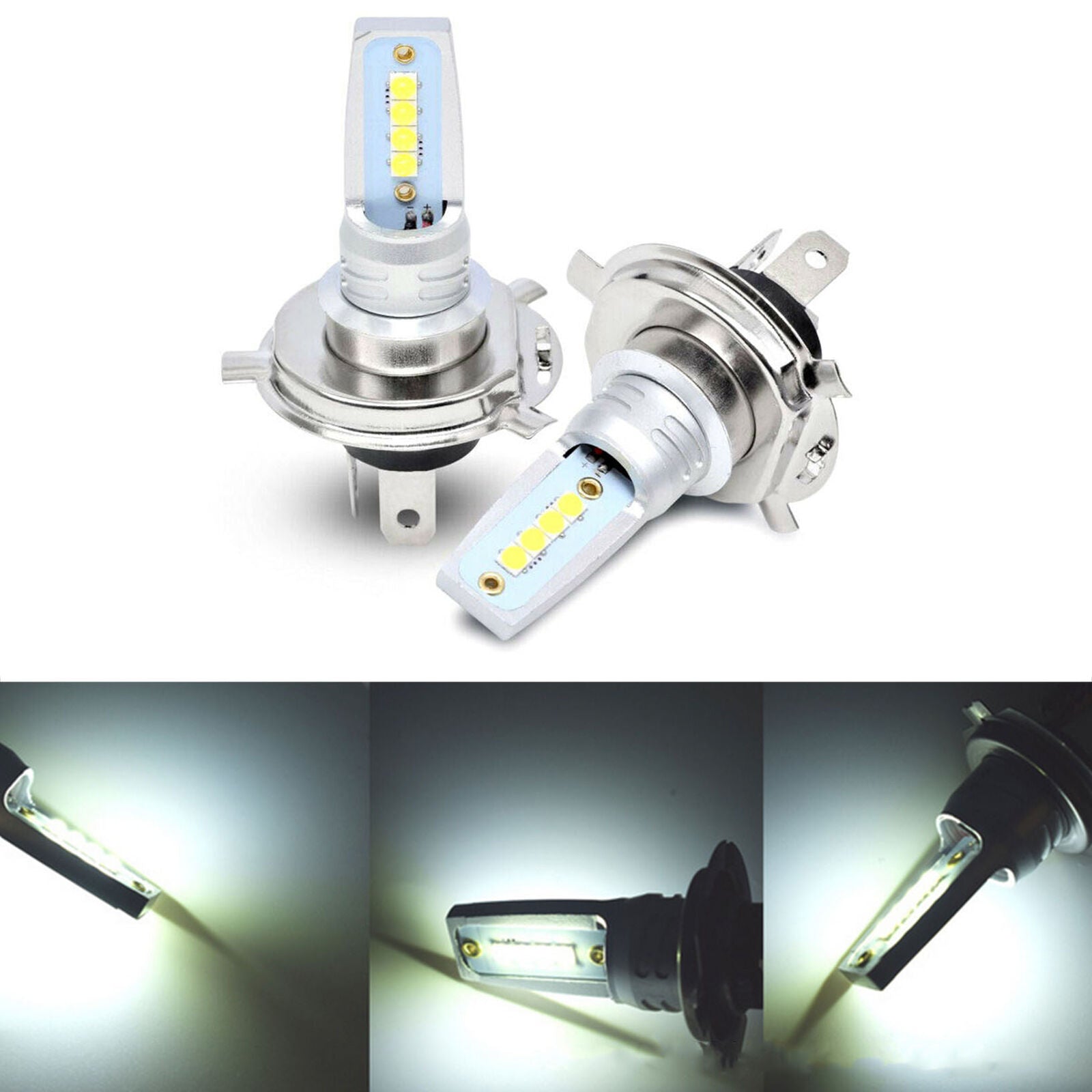 2x H4 110W 20800LM LED Headlight Hi/Lo Beam Fog Lamp Conversion Kit 6000K White
