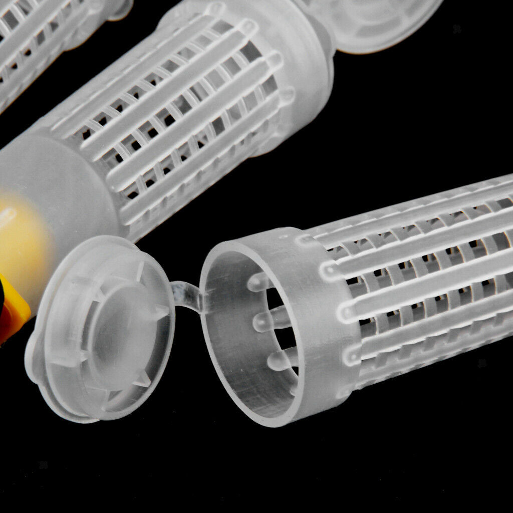 10x Beekeeping Queen Bee Hair Roller Cages +Cell Cup Holder and Cell Fixture