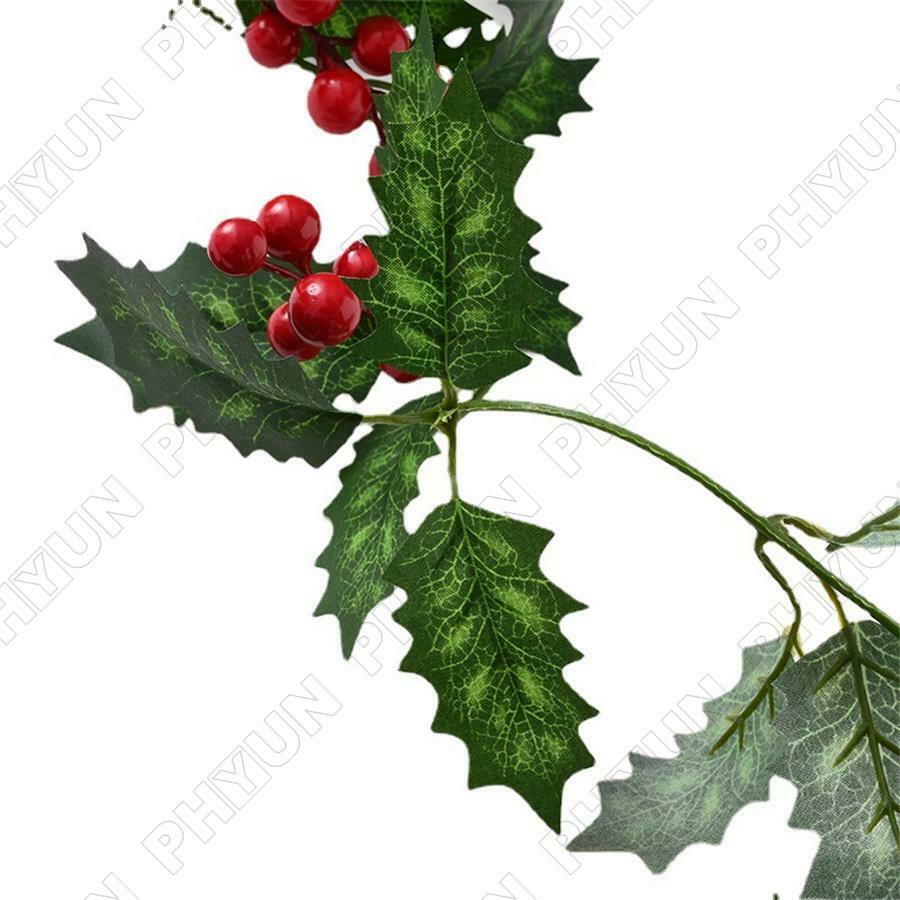 2M Christmas Garland Artificial Wreath Rattan Decor Pine Cones Rattan Leaves