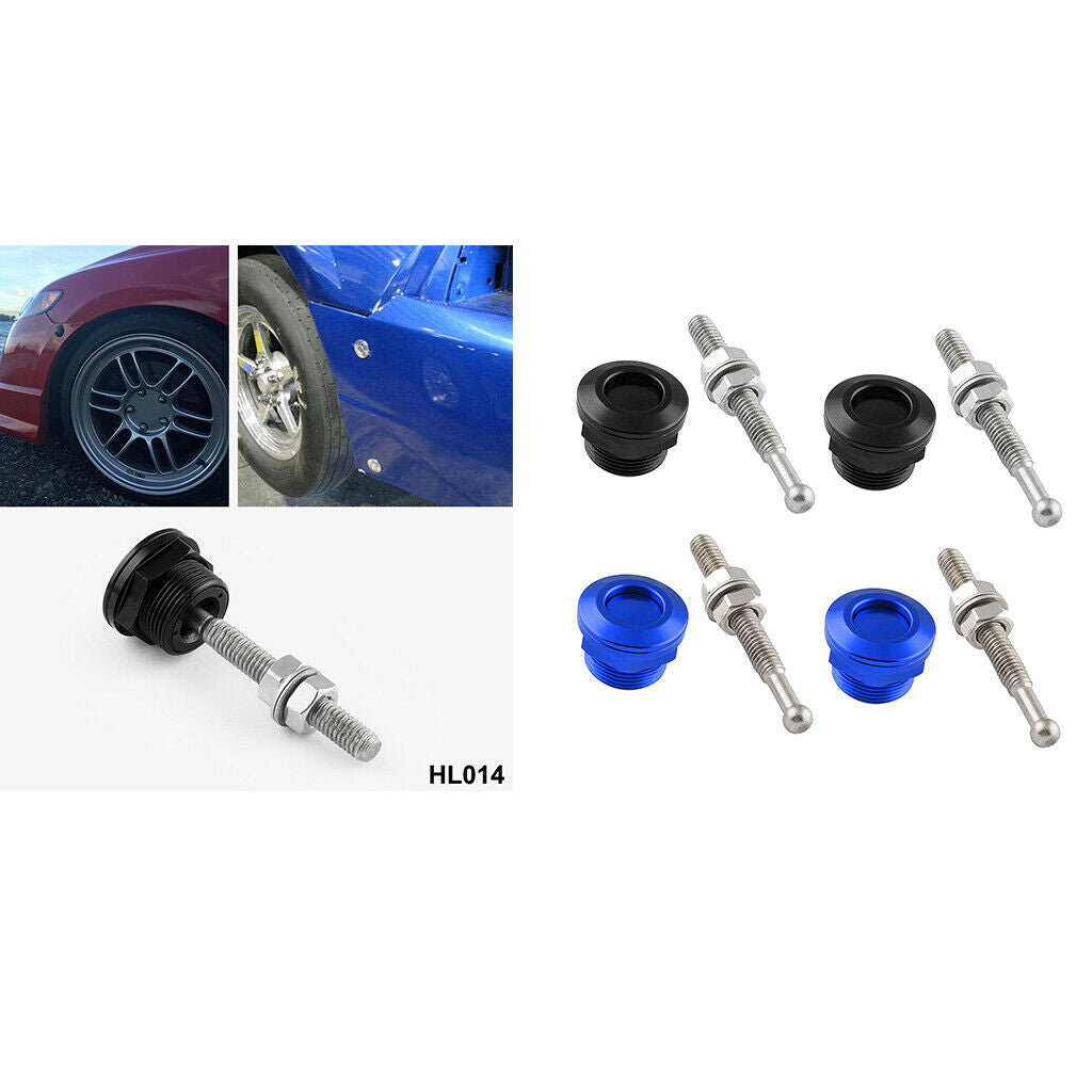 4-Pack 22mm Push Button Quick Release Bonnet Hood Pins Lock Latch Universal