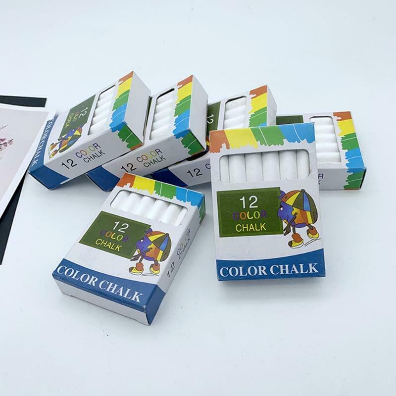12 Dustless White Chalk Children Learning To Paint Graffiti Blackboard Utensils