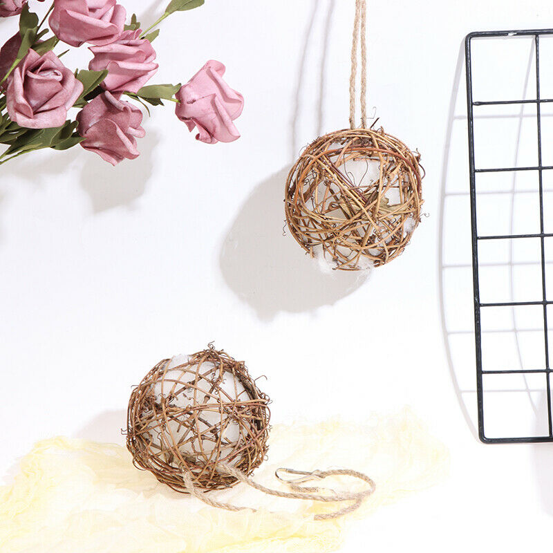 Hummingbird Nesting House Birds Hand-woven Rattan Globe Bird Parrot with .l8