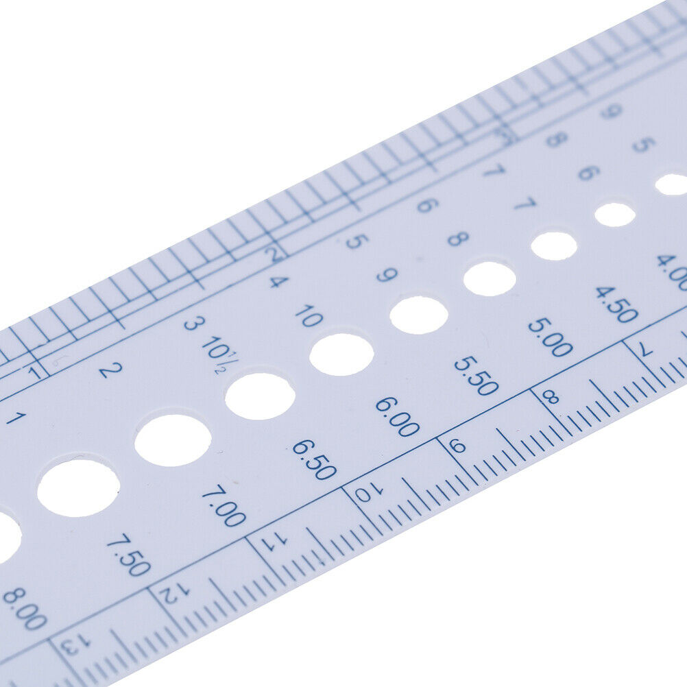 2 x Knitting Gauge Ruler Plastic Needle Size Inches/cm Weaving Tools Too.l8