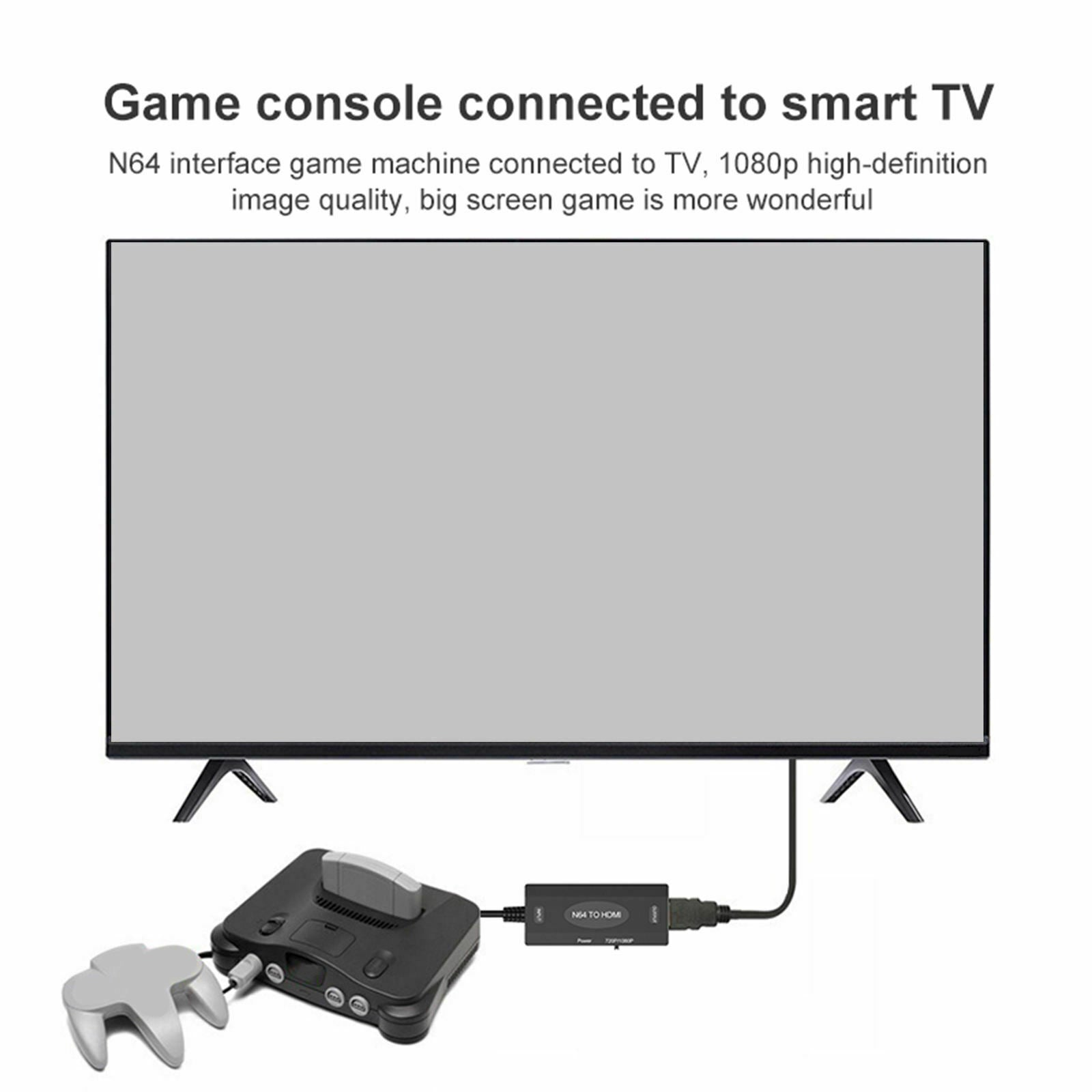 N64 To HDMI Converter 1080P for Nintendo 64 Console Monitor Plug Play Screen