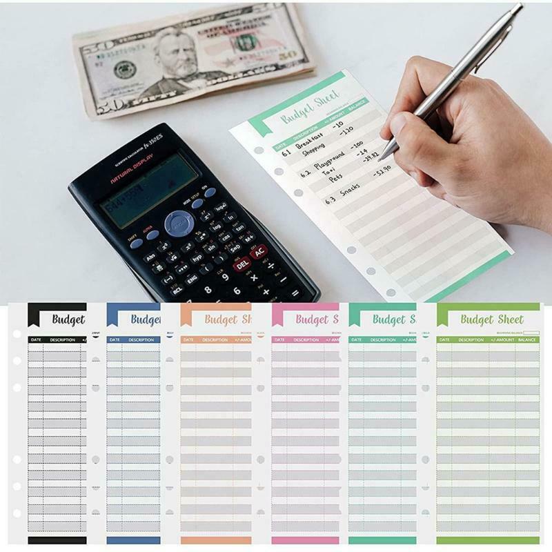 Set of 12 Expense Tracker Budget Sheets Money Organizer for Cash Ledger Book