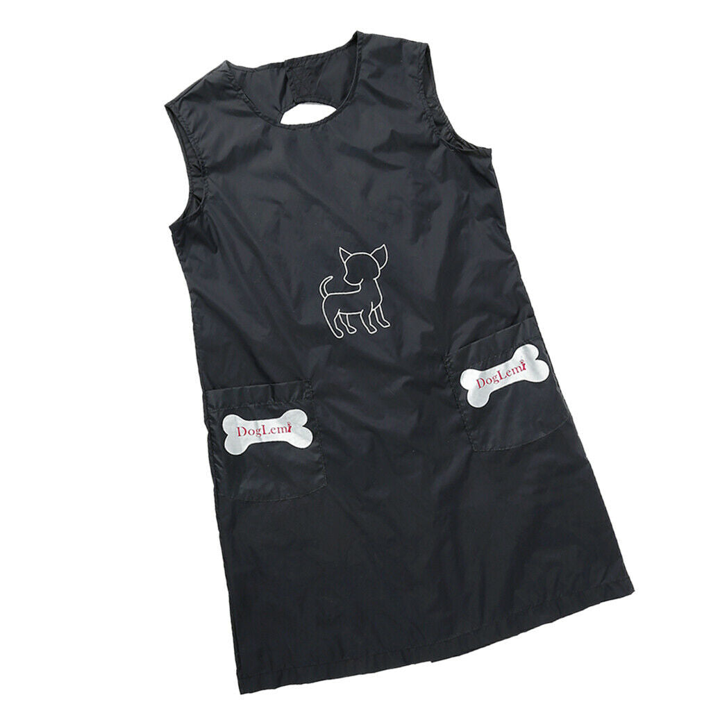 2pcs Multi Function Pet Grooming Apron Lovely Pet Shop Work Smocks Bibs L