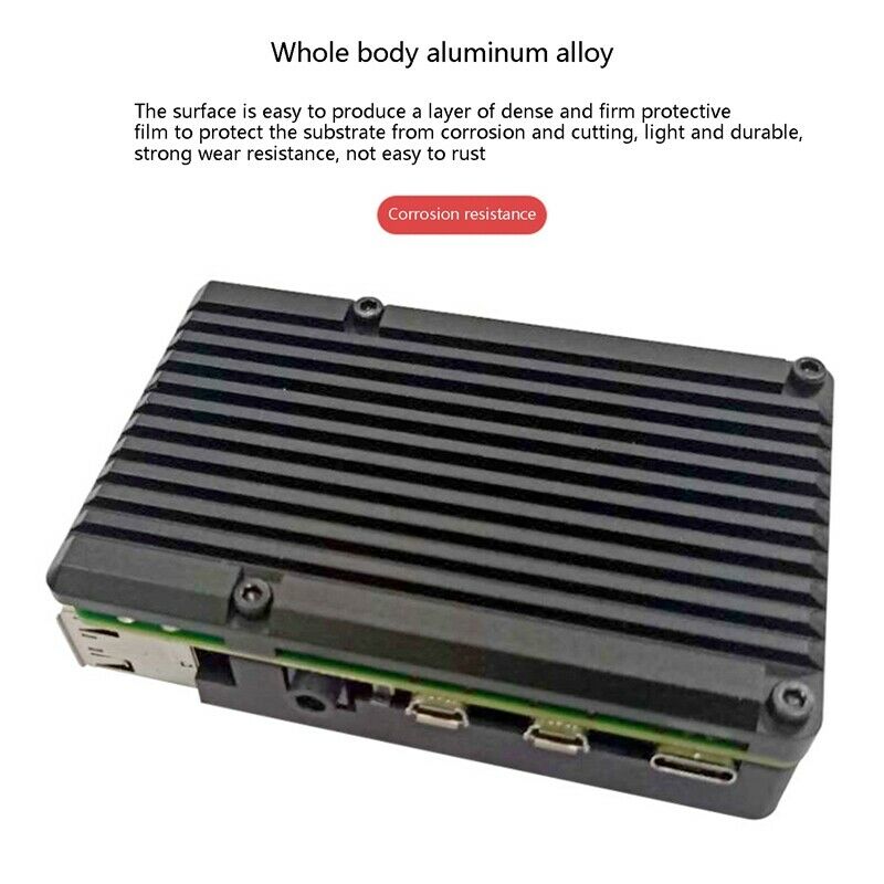 Aluminum Case for Raspberry Pi 4B Auto Cooling Metal Case with Heatsink TherN9T2