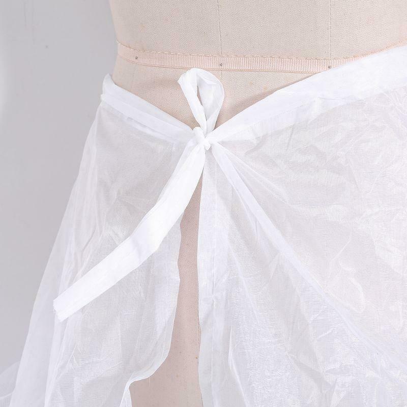 Women Bridal 3 Hoop A-Line Floor-Length Full Slip Petticoat Ball Gown Two-Layer
