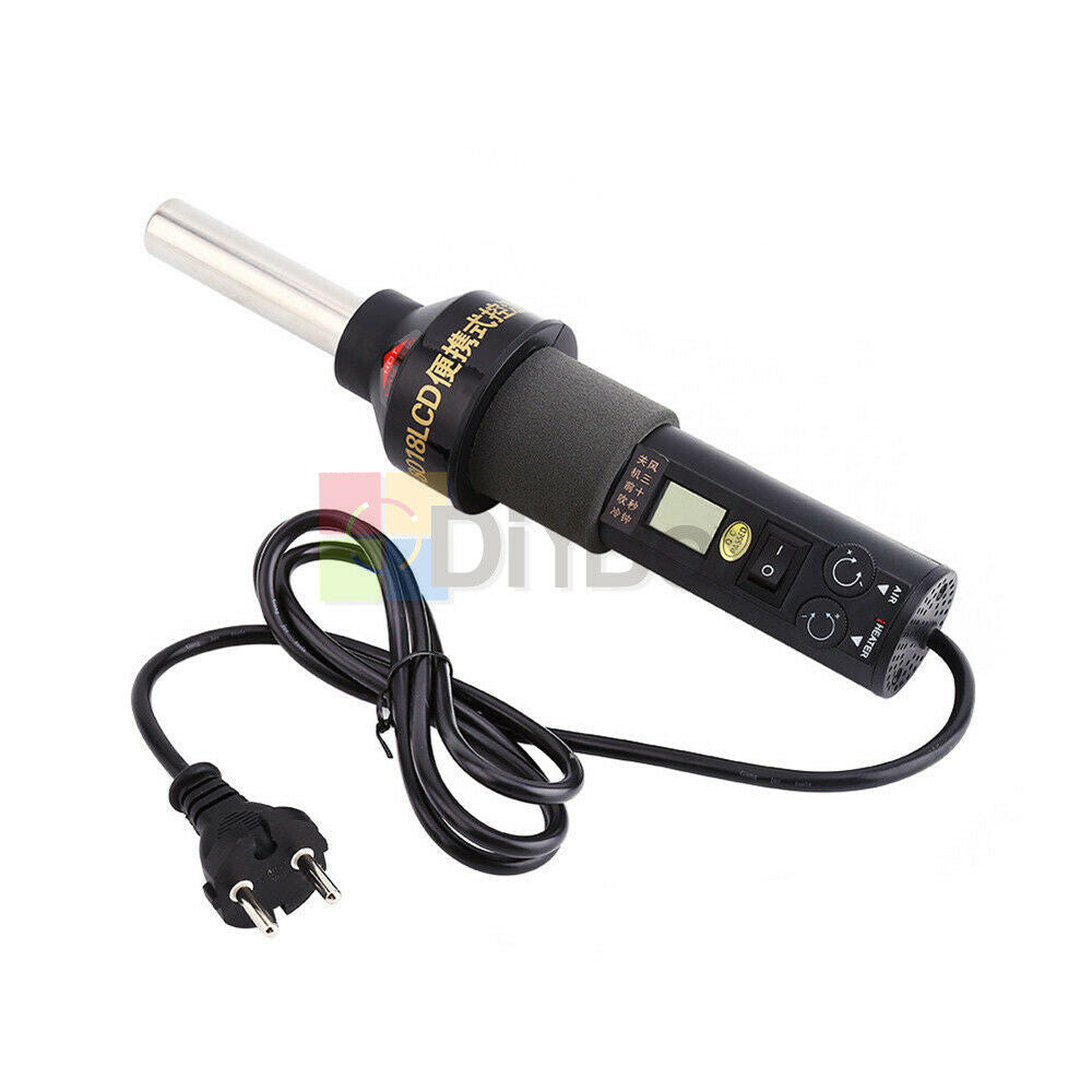 220V 450W EU Plug GJ 8018LCD Soldering Station Hot Air Gun Desolder w/ 4 Nozzles
