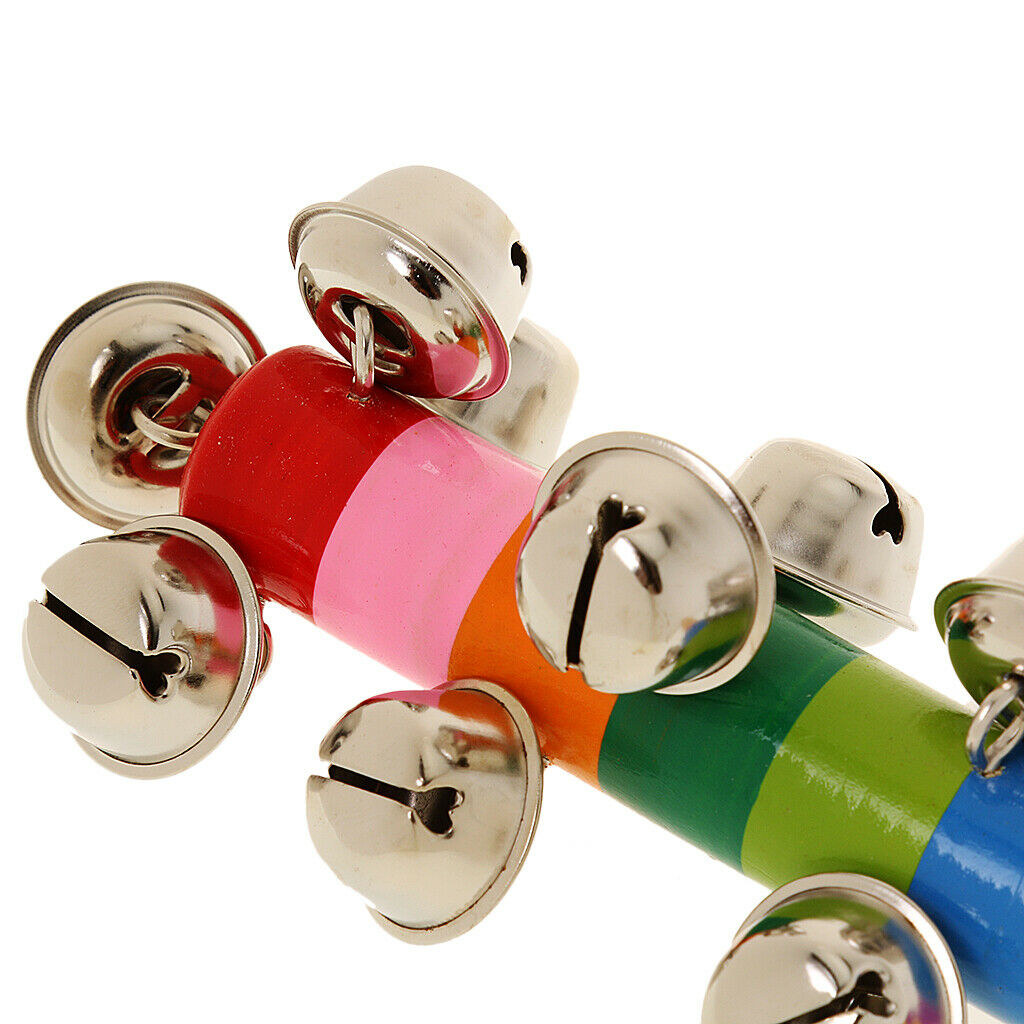 Party Concert Wood Tambourine Handbell Jingles Rhythm Percussion Toys Gift