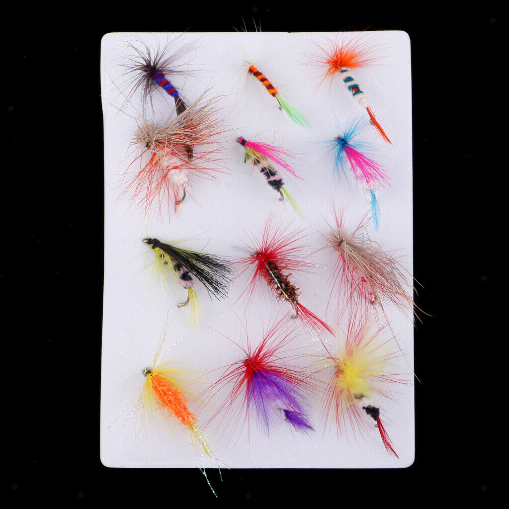12pcs Saltwater Flies Bass Trout Minnow Lures Fishing Flies Fly Assortment
