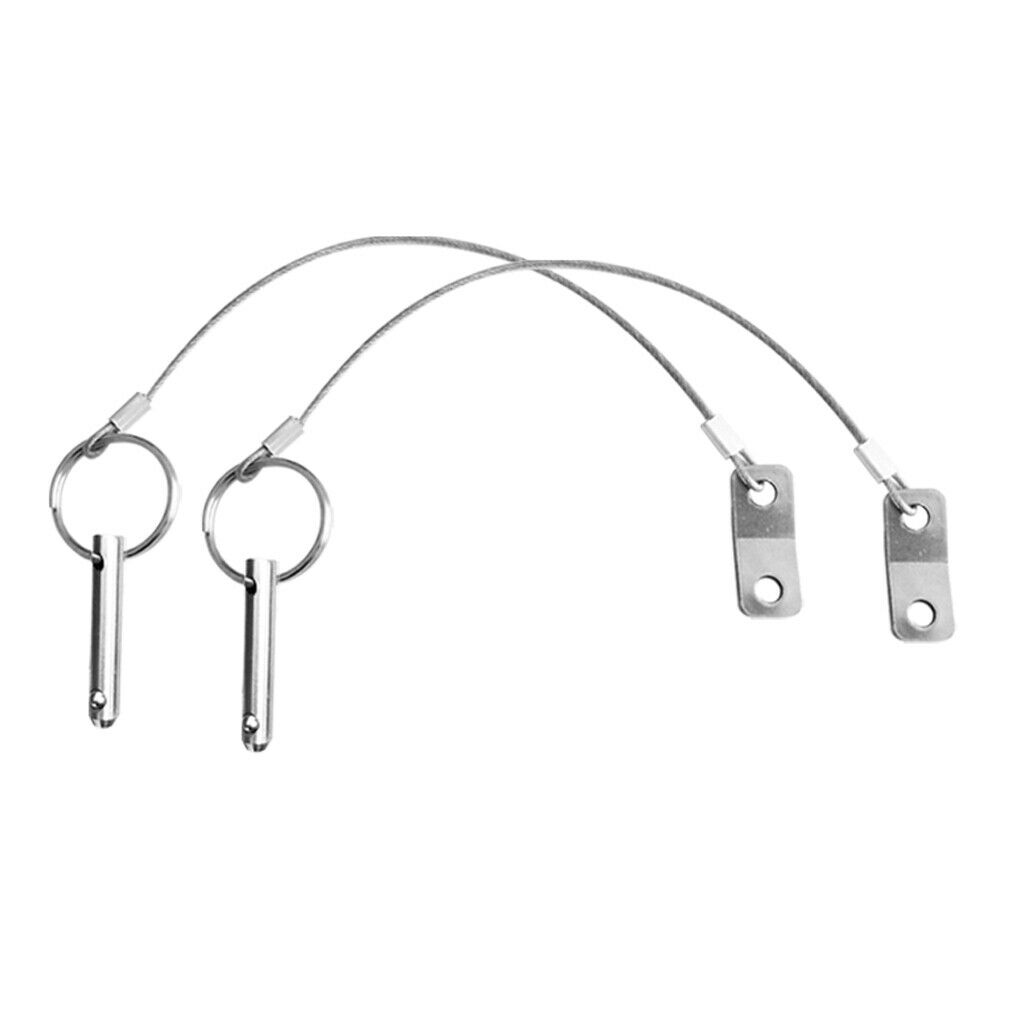 2x Quick Release Pin 1/4" w/ Lanyard Marine 316 Stainless Steel - Bimini Top