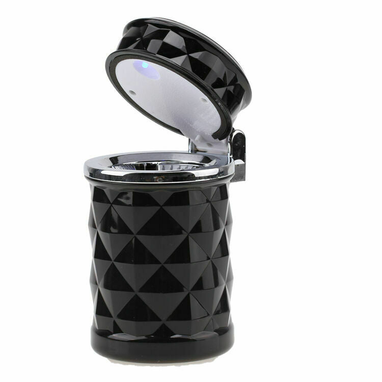 Car Truck LED Cigarette Smoke Ashtray Ash Tray Cylinder Holder Cup Lid