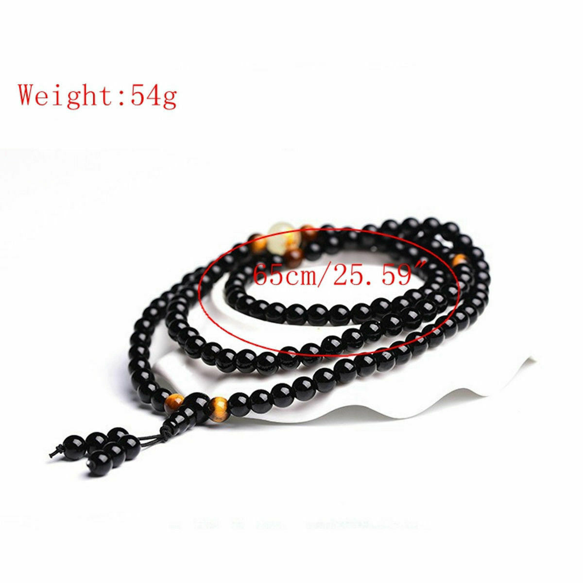 Luminous Dragon Mala Bracelet Yoga Black Onyx Men Women 108 Buddha Beads