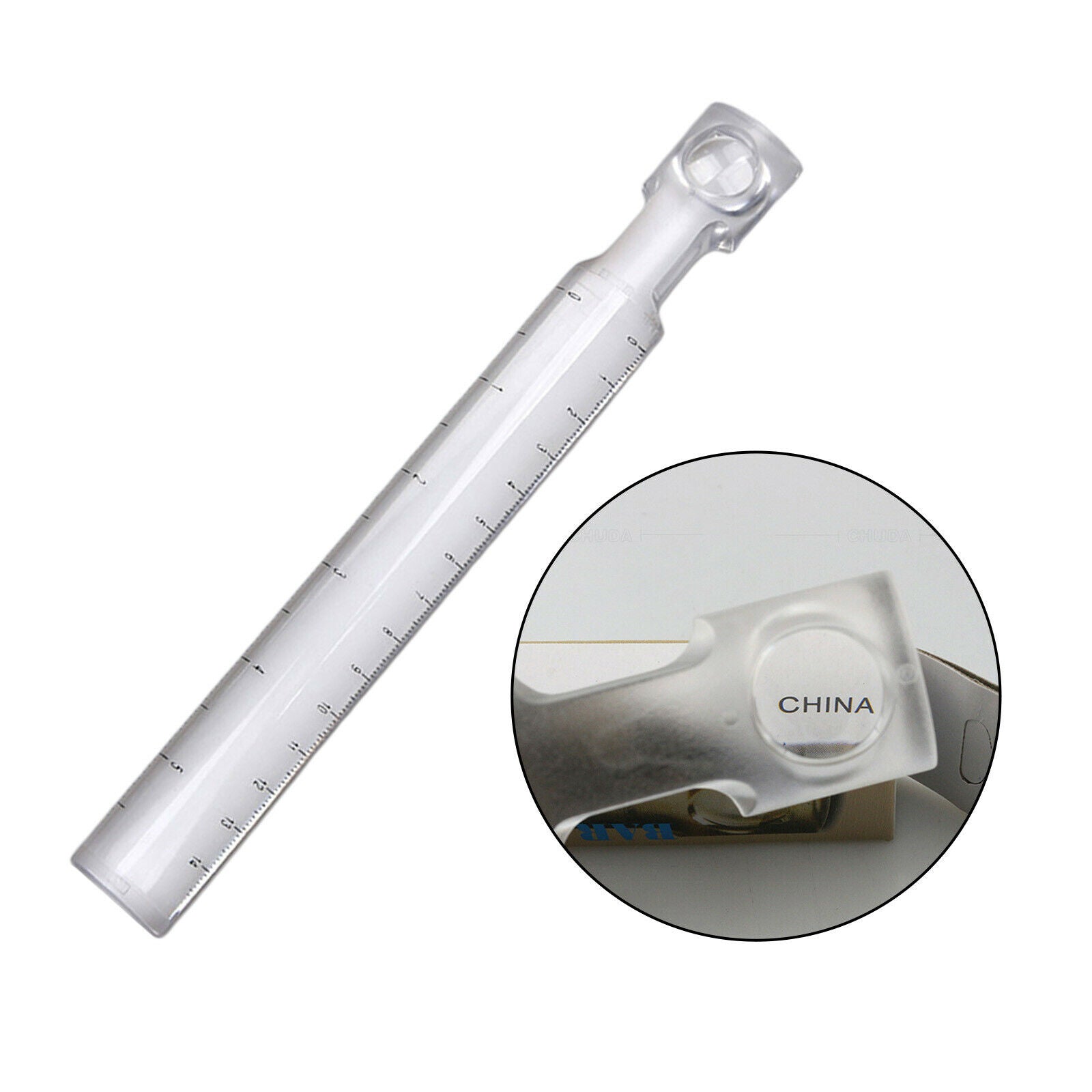 Hand Held Clear Pocket Magnifying Ruler for Reading Papers Document Labels