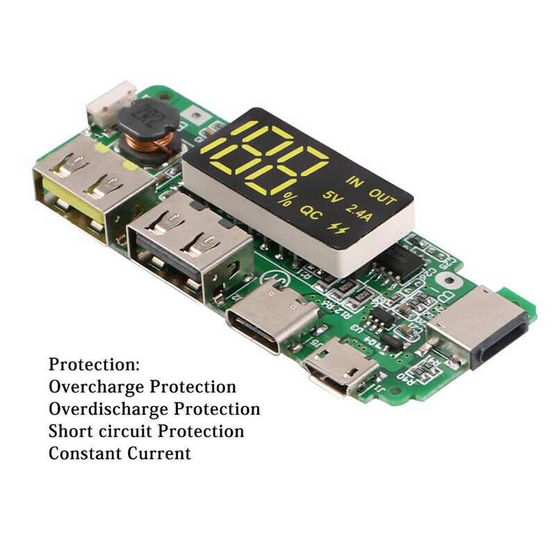 4Pcs 18650 Charging Board Dual USB 5V 2.4A Mobile Power Bank Module 186 50 LitL6