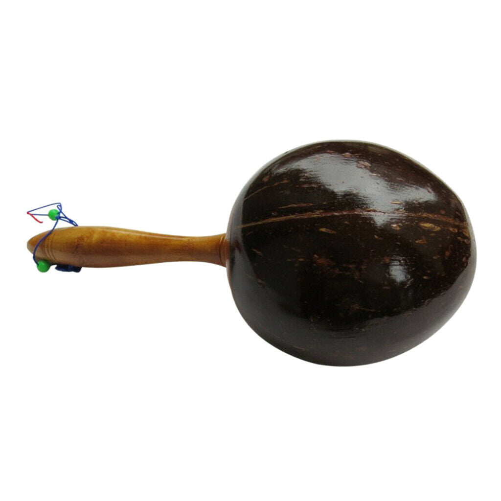 Fun Party Maracas Coconut Shell Wooden Painted Maraca Sand Shaker Hammer Rattle
