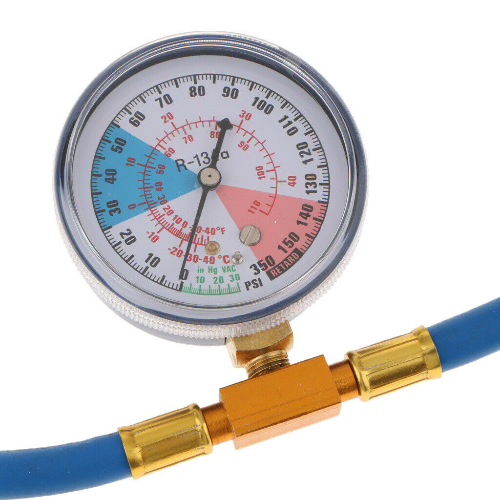 R134A to R12/R22 Car A/C Refrigerants Recharge Hose Pipe 350PSI 2 Pcs Blue