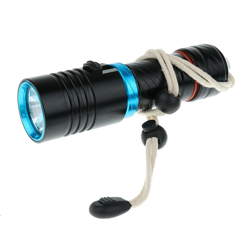 Underwater 100m  Waterproof Diving LED Flashlight 1000LM Lamp Black