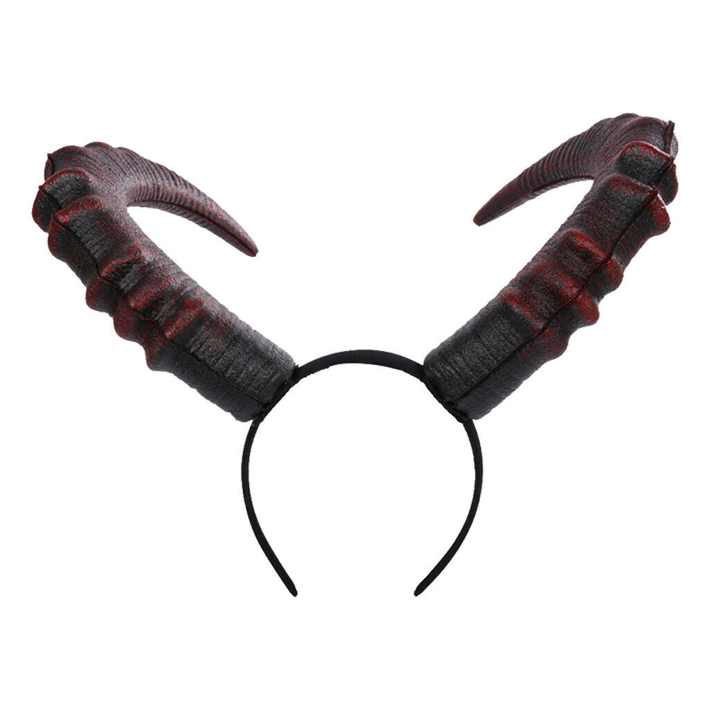 Long Devil Horn Headband Ox Horn Hair Hoop Dress for Halloween Costume