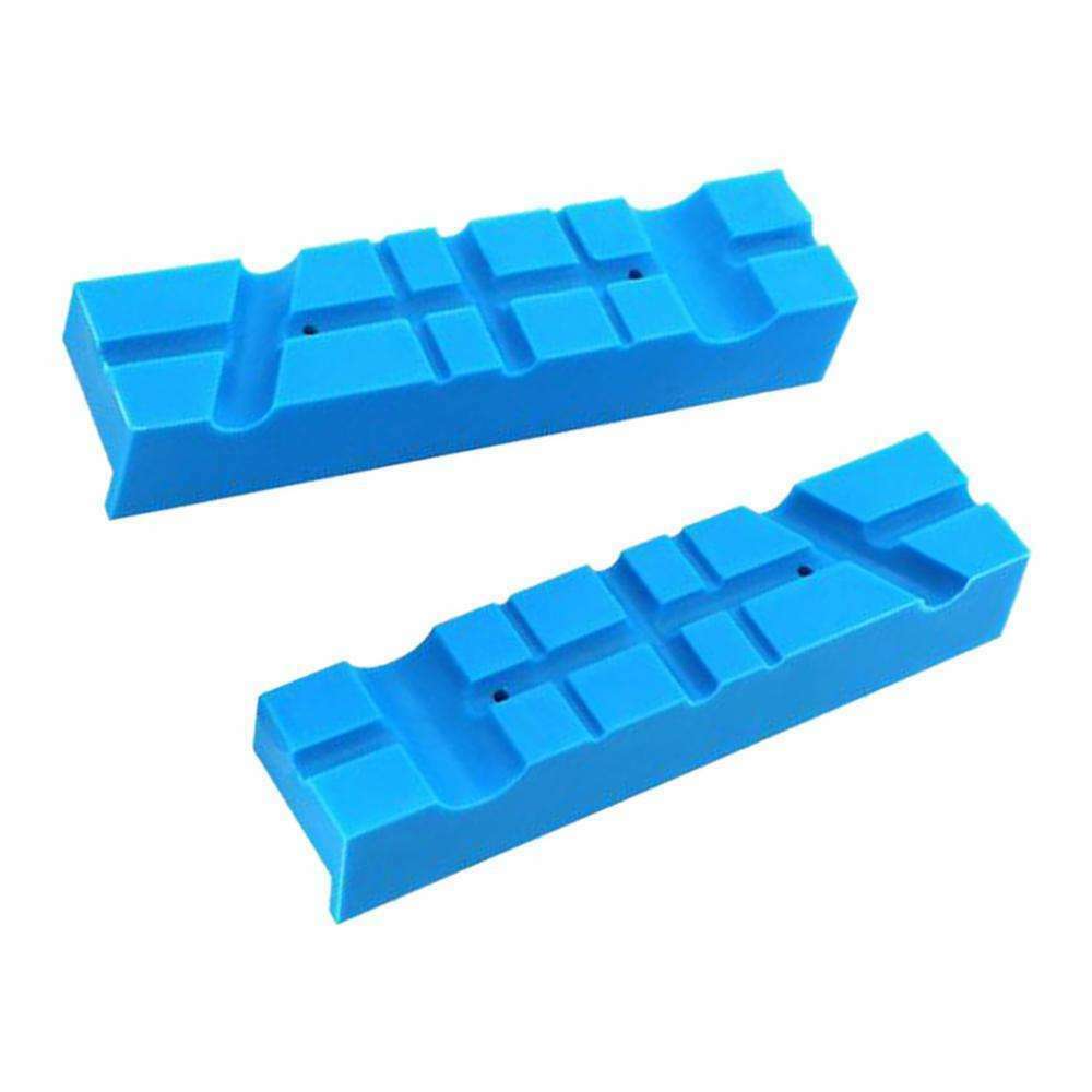 2pcs Vise Jaw Pads Magnetic Soft Pad Vise Protection Strip Multi-Groove Design
