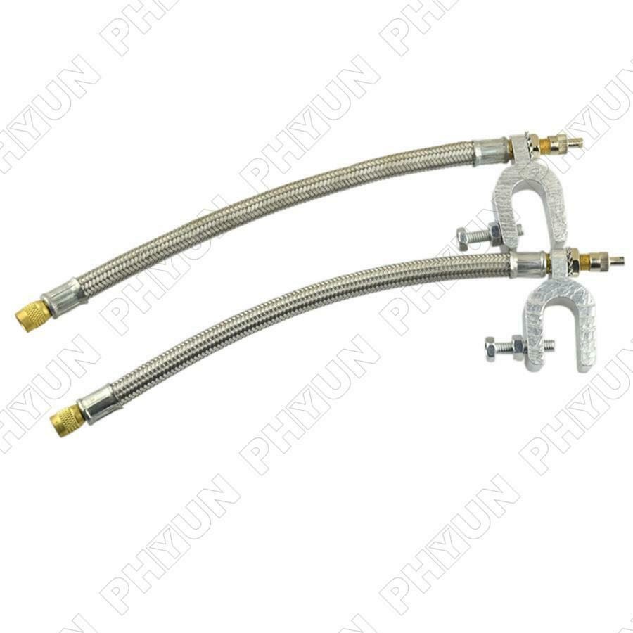 9.8" Dual Tire Valve Stem Extension Braided Stainless Steel For Truck RV Trailer