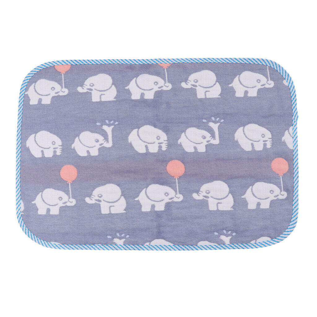 Baby Six-Layer Gauze Padding Mattress Changing Diaper Pad  Blue elephant