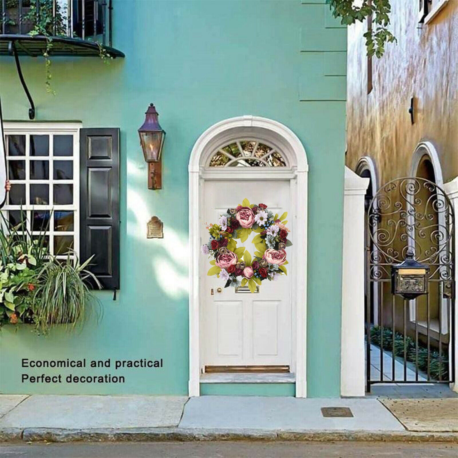 Artificial Flower Wreath Summer for Front Door Decoration Porch Home Décor