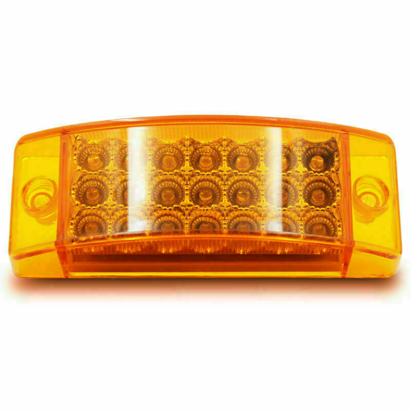 4x 12V Sealed 6" Amber 21 LED Side Marker Light Rectangle Truck Trailer Camper