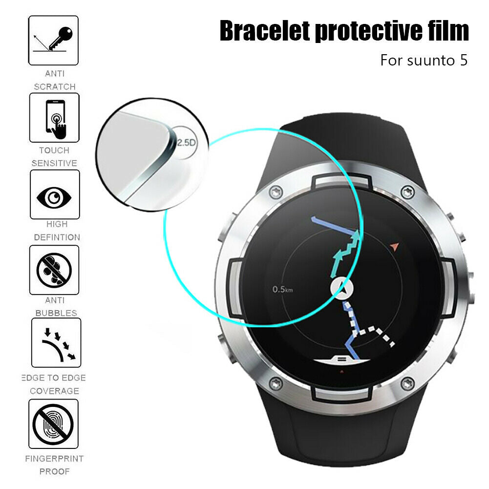 2pcs Tempered Glass Screen Protector for Suunto 5 9H Watch Protective Film @