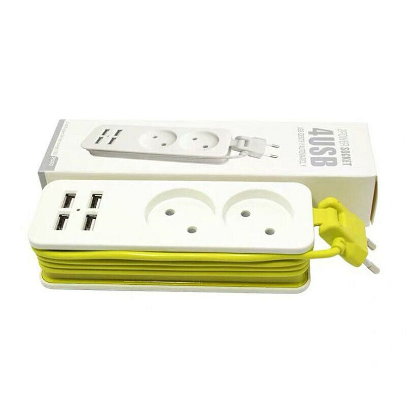 EU Plug Travel Power Strip  Socket Outlet with Wall Charger Smart Desktop Socket