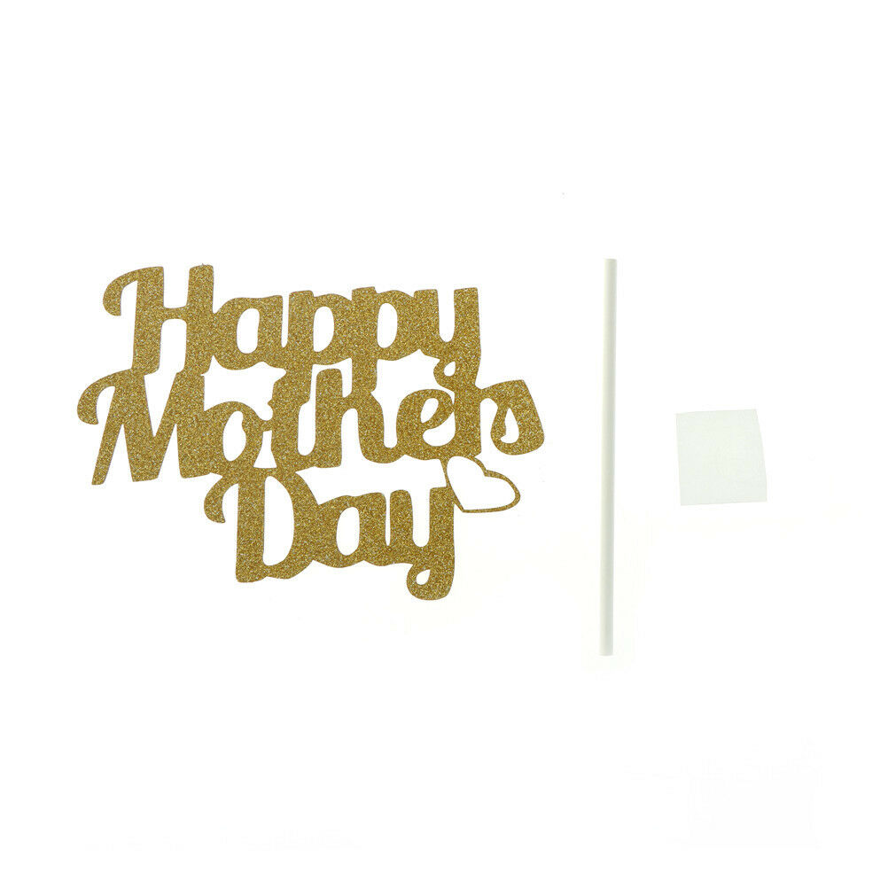 1pc Cupcake Toppers Glitter Happy Mother's Day Cake Topper Cake Flags Deco.l8