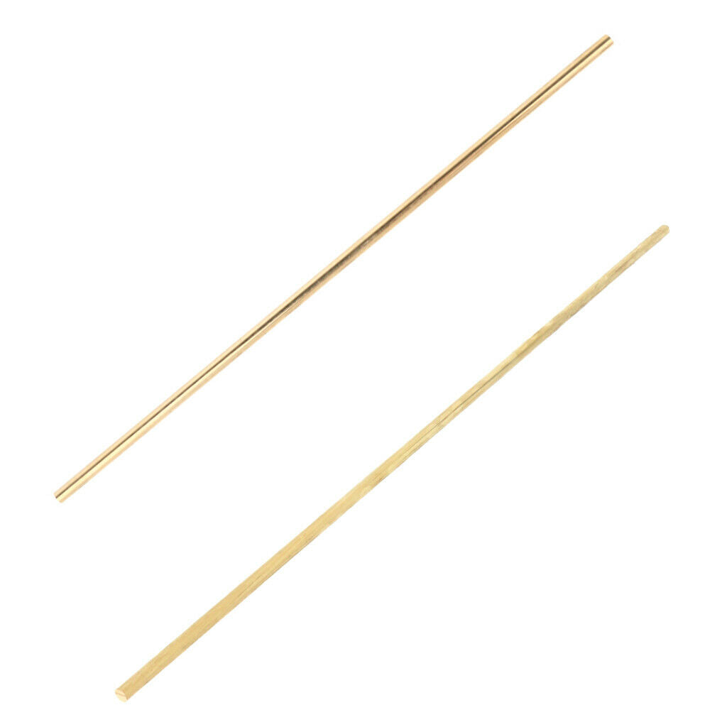 10inch/25cm Brass Round Bar Rod - Diameter 6mm&4mm, Abrasion-Resistant, Pack of