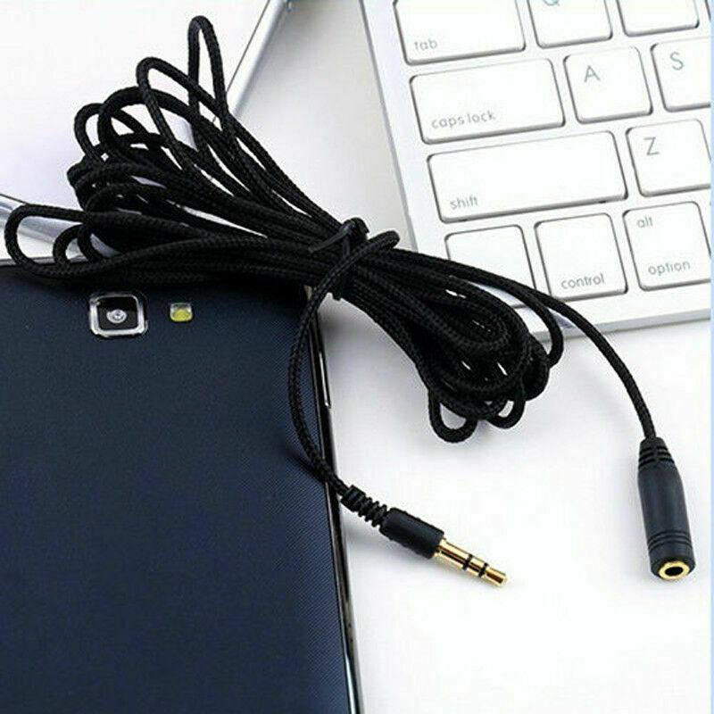 5FT 3.5mm 1/8" Stereo Audio Nylon Headphone Cable Extension Cord Male to Female
