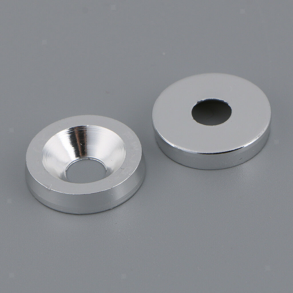 10pcs 6mm Aluminum Alloy Cone Cup Head Screw Bolt Gasket Washer Sliver