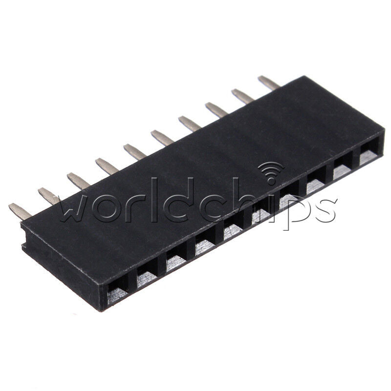 10PCS 2.54mm 10 Pin Female Single Row Straight Header Strip Connector