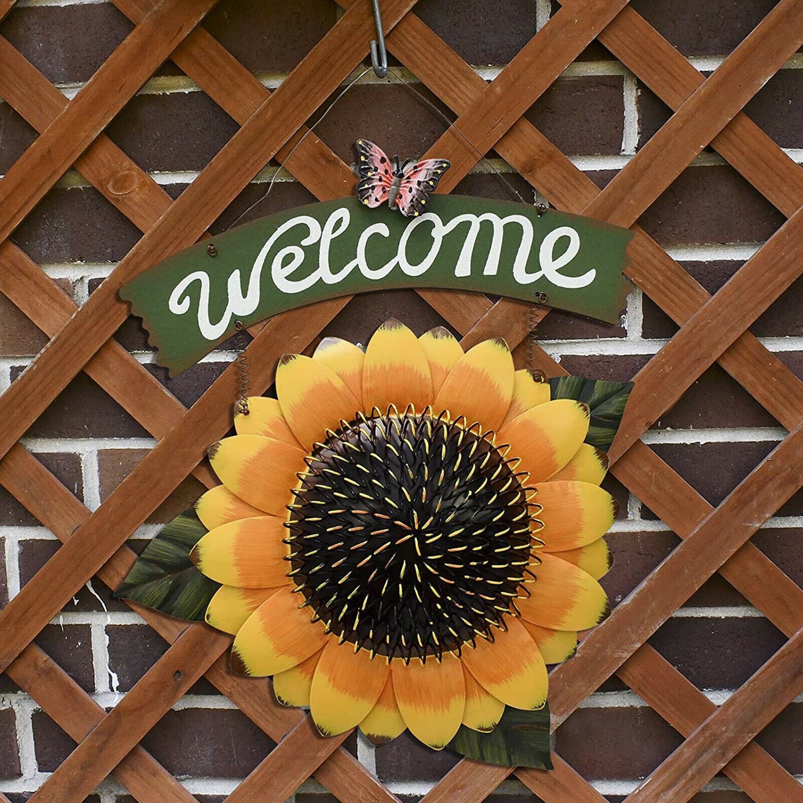 Handcrafts Sunflower Decor Hanging Outdoor For Cafe Shop Floral Yard Banner